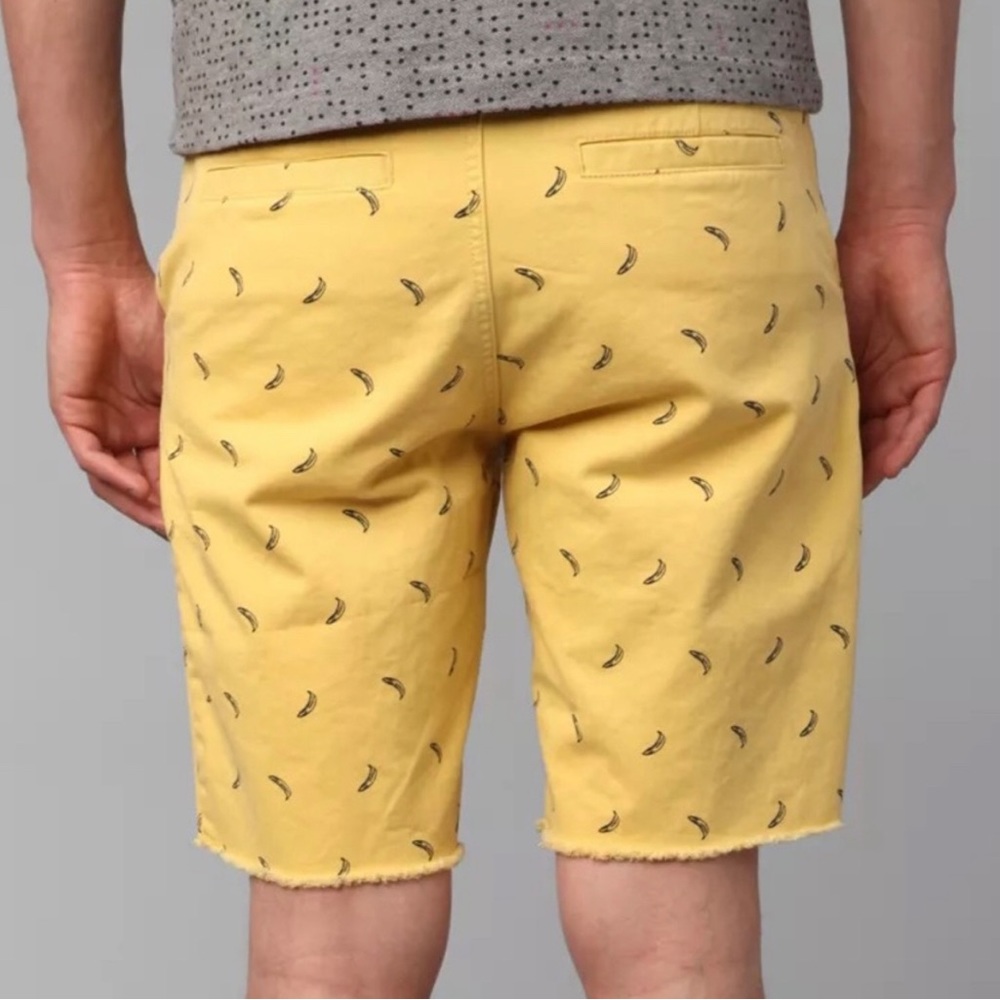 Hawkings McGill Cut-Off Banana Print Chino Shorts